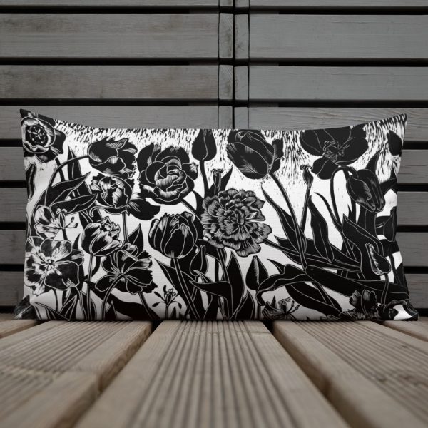 Pillow with tulips